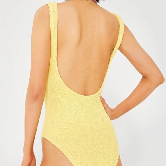 HUNZA G Yellow Square Neck One Piece. OS - Picture 5 of 9